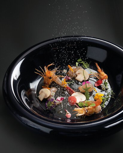 Déclinaison de crevettes bouquets vivantes