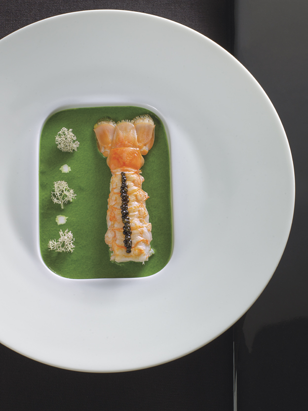 Langoustine royale et caviar d’Aquitaine, délicate cressonnière