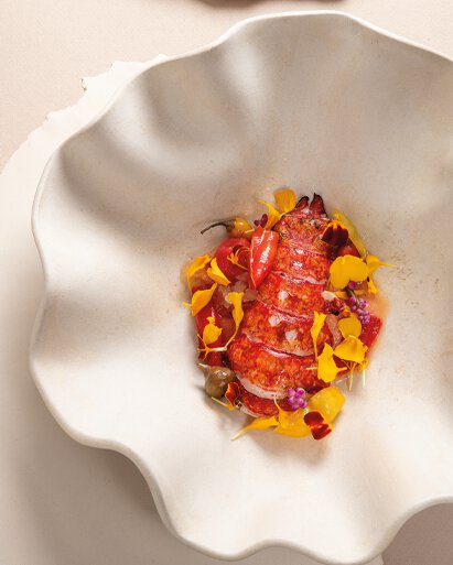 Homard et miso à la tomate