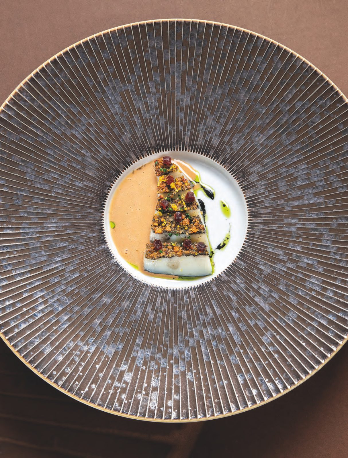 Seiche, ciboulette, esturgeon fumé