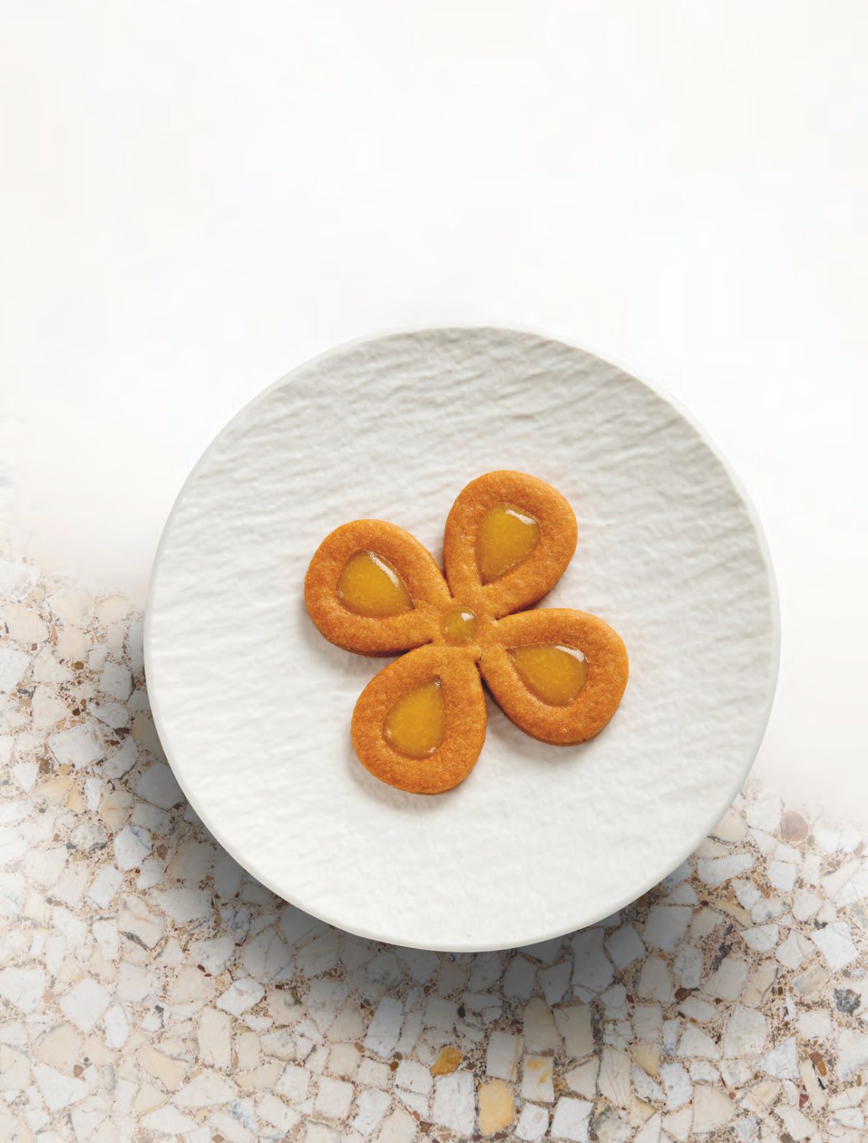 Biscuit lunette à la pêche jaune