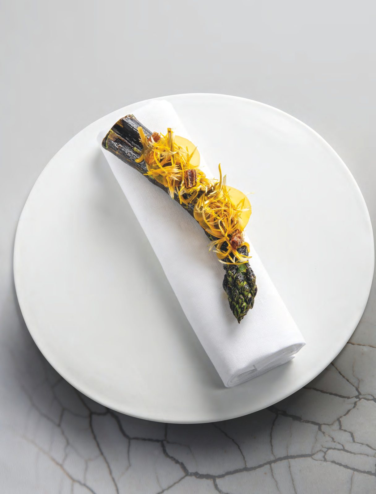 Asperge tapée, pissenlit