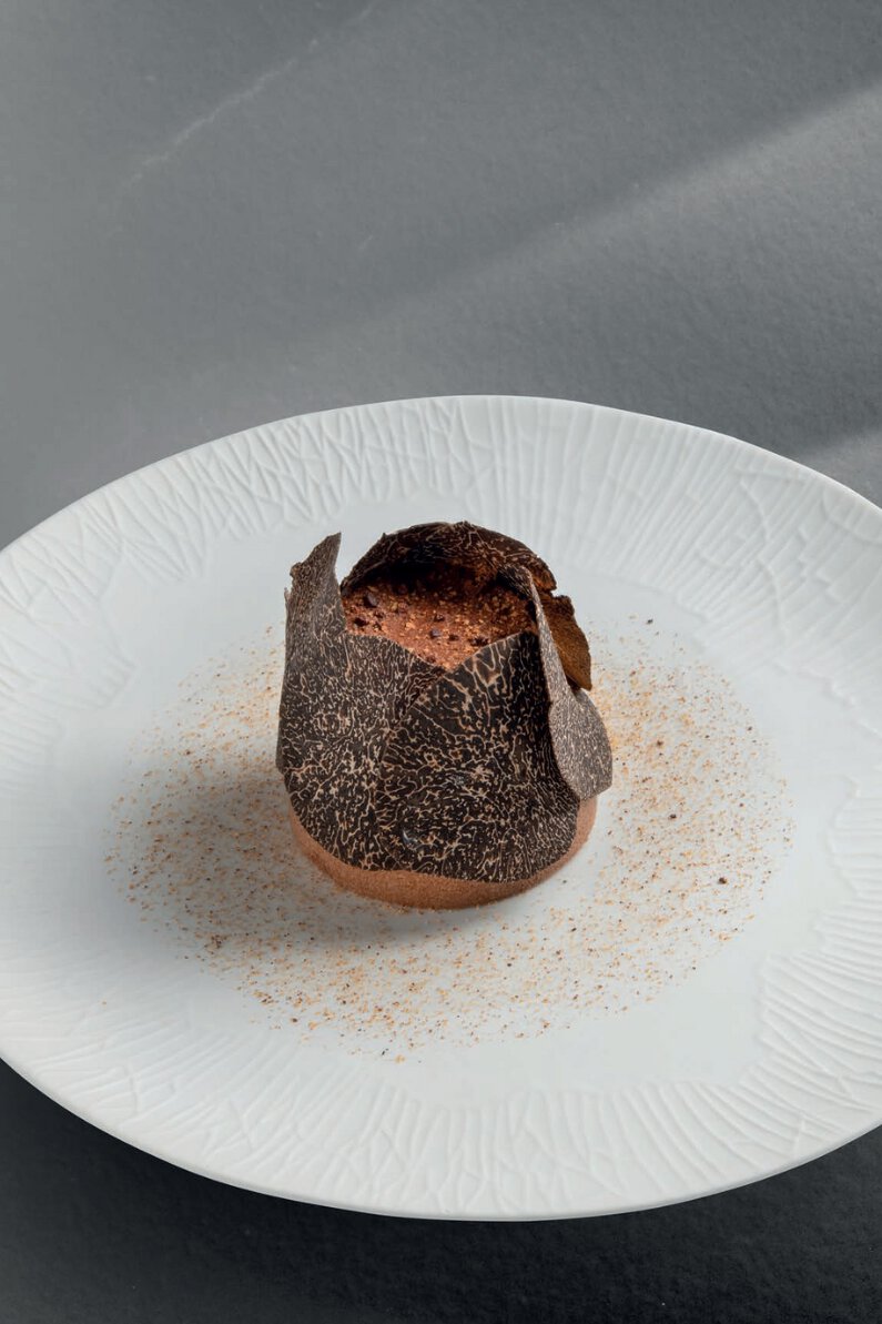 Alliance truffe noire, lait entier et chocolat jivara, crème glacée à la truffe