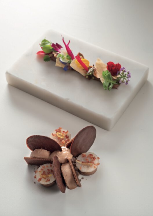 Chocolat fumé, piment d’espelette, navet, bacon