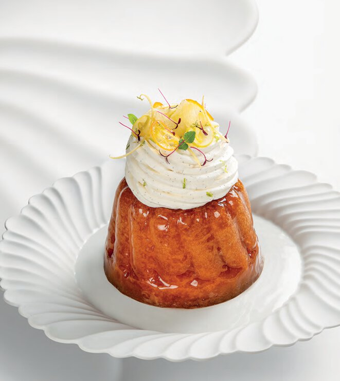 Baba au gin grand cru et aux agrumes