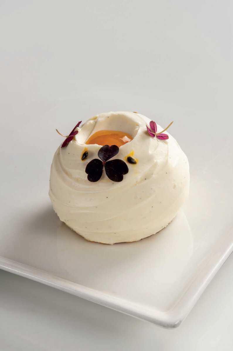 Cheesecake soufflé, coulis fruits exotiques
