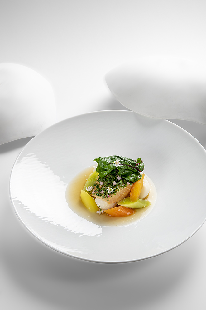Foie gras de canard, légumes pot-au-feu, bouillon de canard