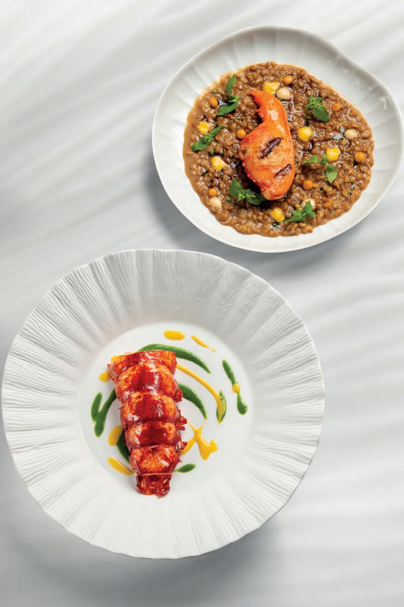 Homard, maracuja, jambu et épeautre