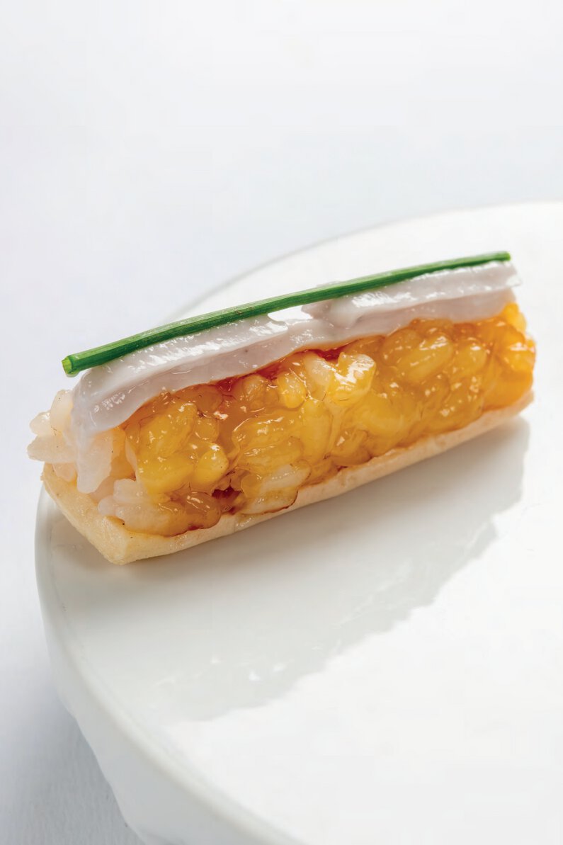 Les mises en bouche cannelloni de riz rond et crackers de riz