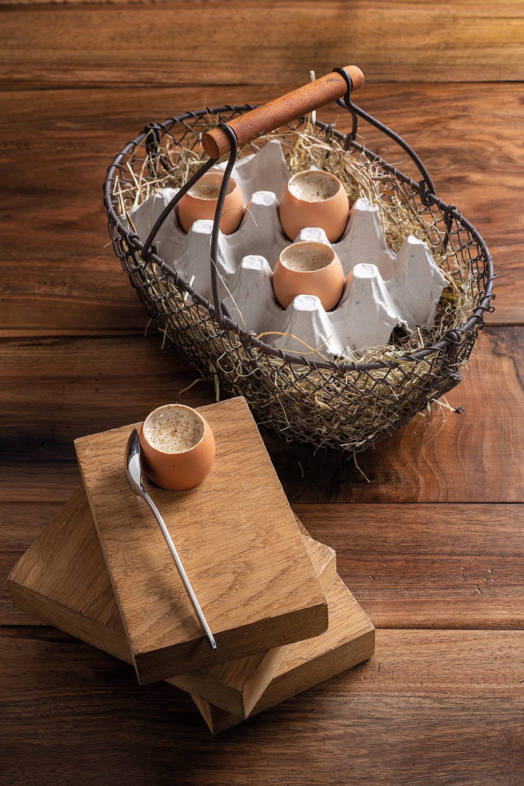 Œuf de poule, saint-nectaire et cumin des prés