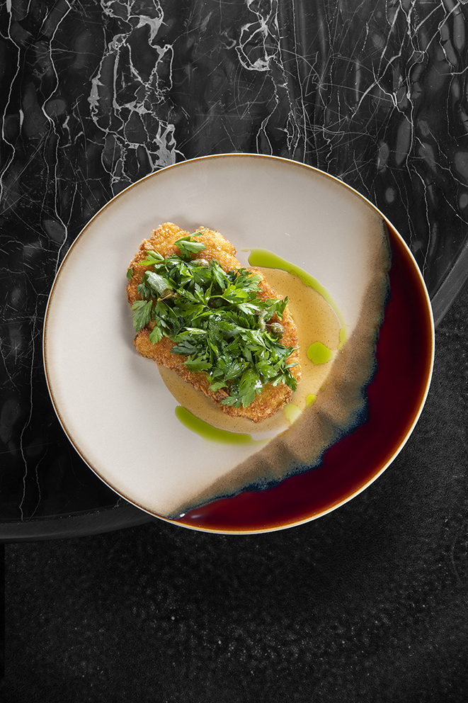 Escalope de lotte à la milanaise