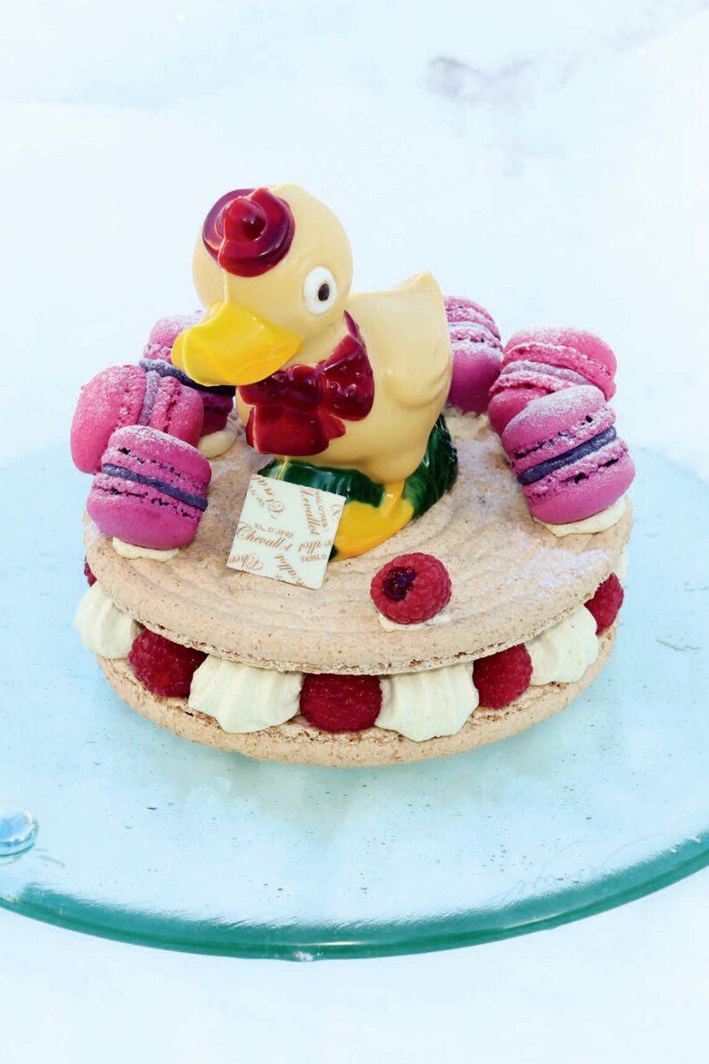 Macaron pistache et framboise