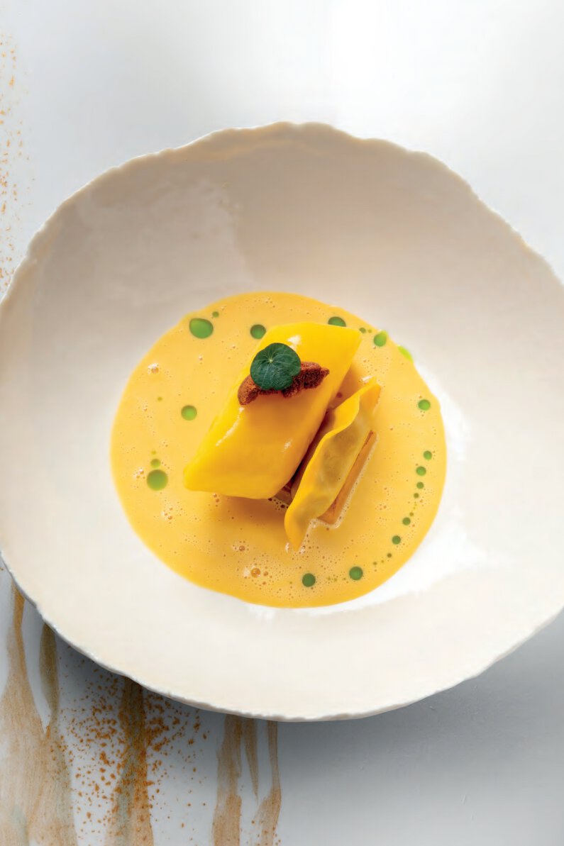 Merlu de ligne de saint-jean-de-luz, butternut et oursin de galice