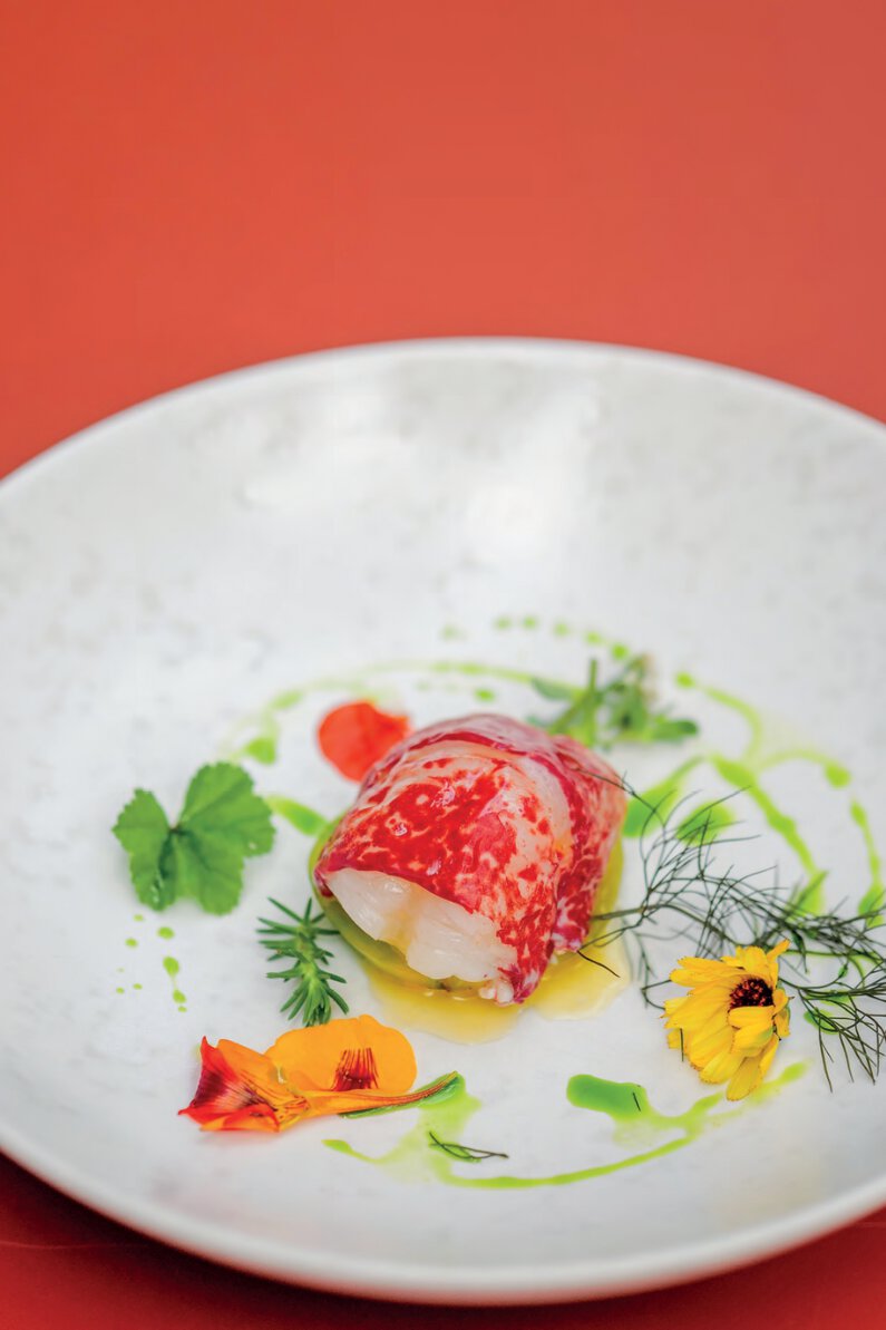 Mi-cru mi-cuit de homard de casier de l’île d’yeu
