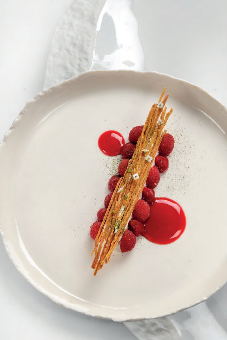 Millefeuille framboise géranium