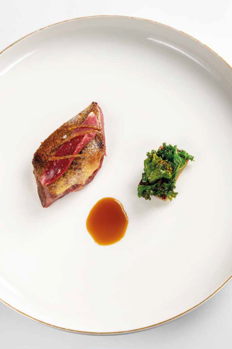 Pigeon d’urfé pomme de terre, café, chou kale