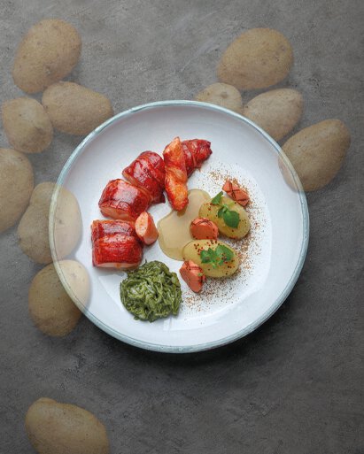 Pomme de mer au four, homard du cotentin