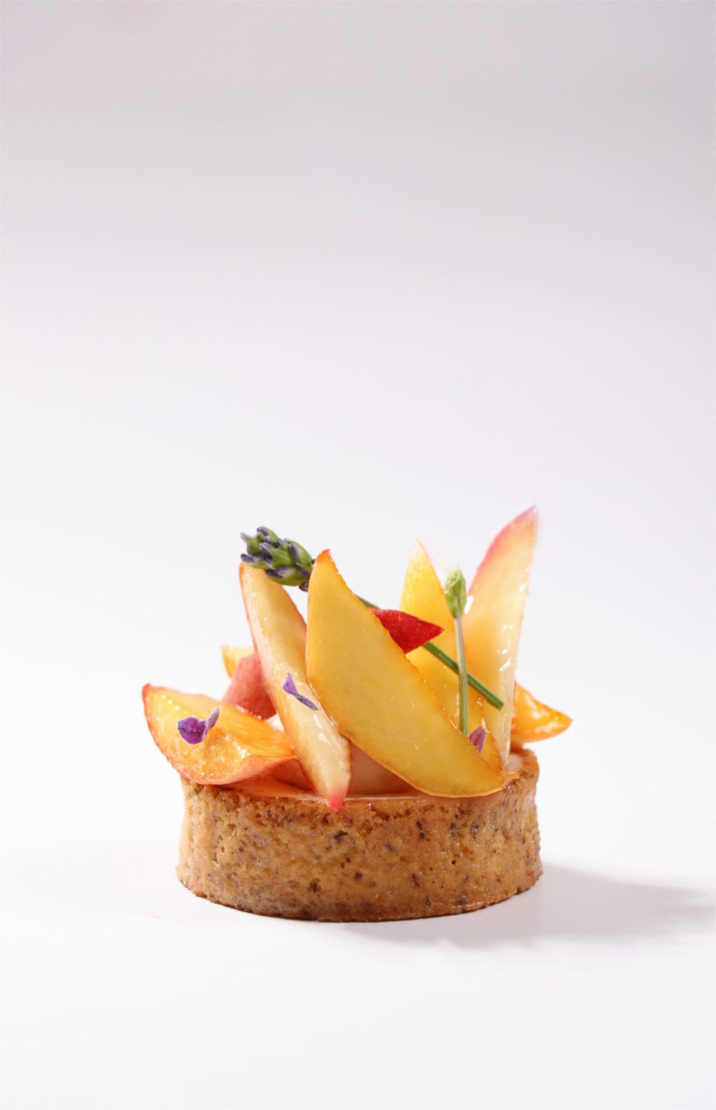 Tartelette pêche, lavande