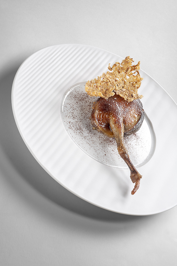 Pigeon de Vendée, cacao, sarrasin croustillant