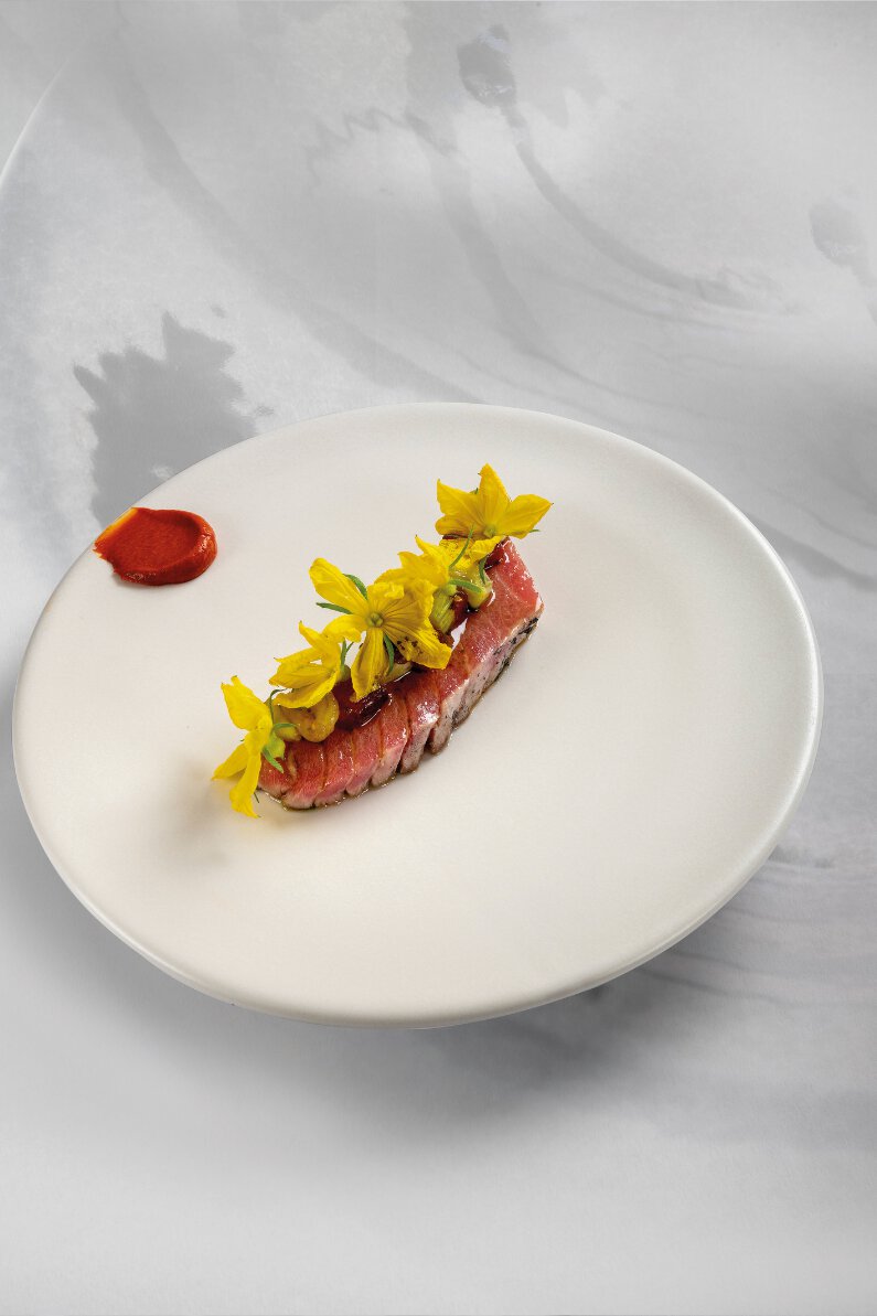Thon rouge soubressade, concombre de mer