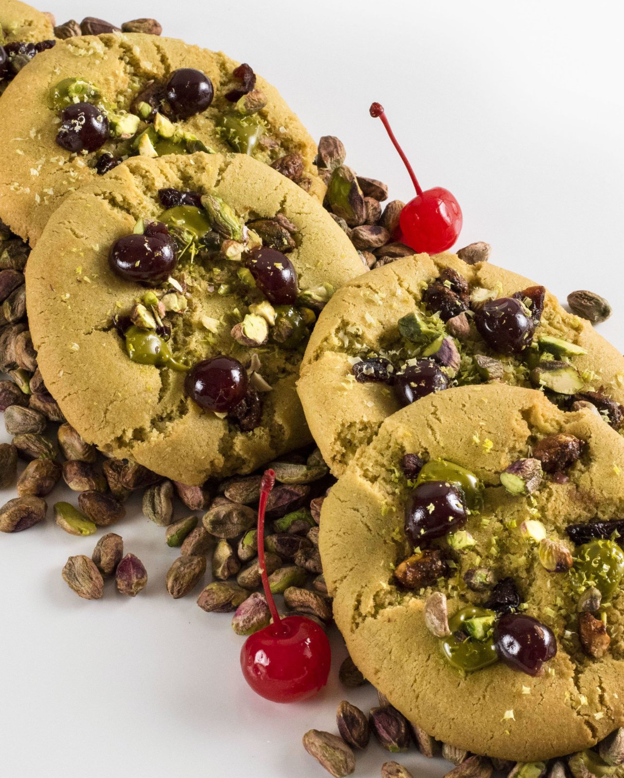 Cookies pistache, cranberries, cerise