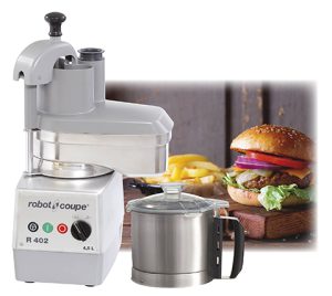 Un burger signature avec le R 402 de Robot-Coupe