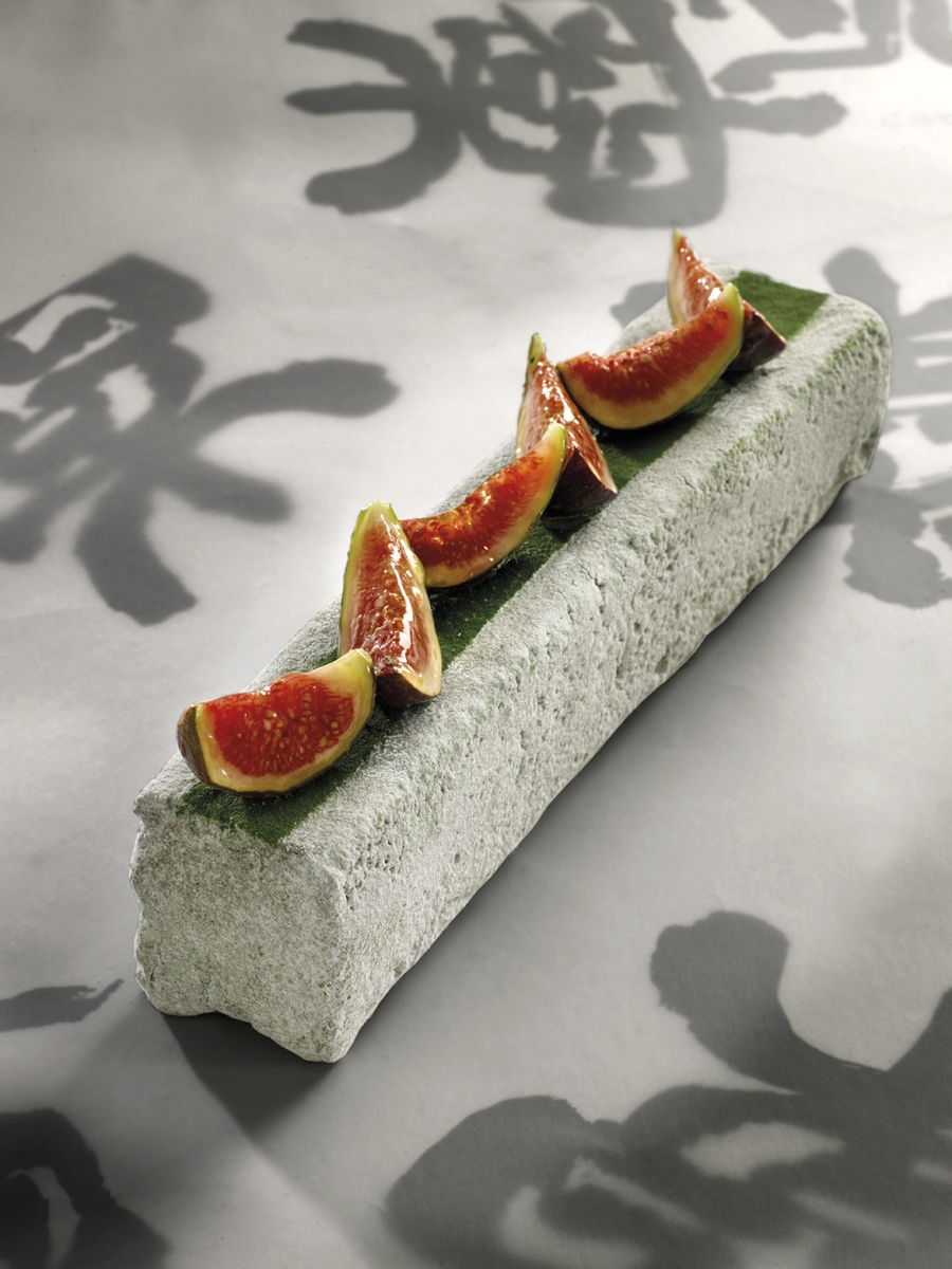 Cake matcha figues