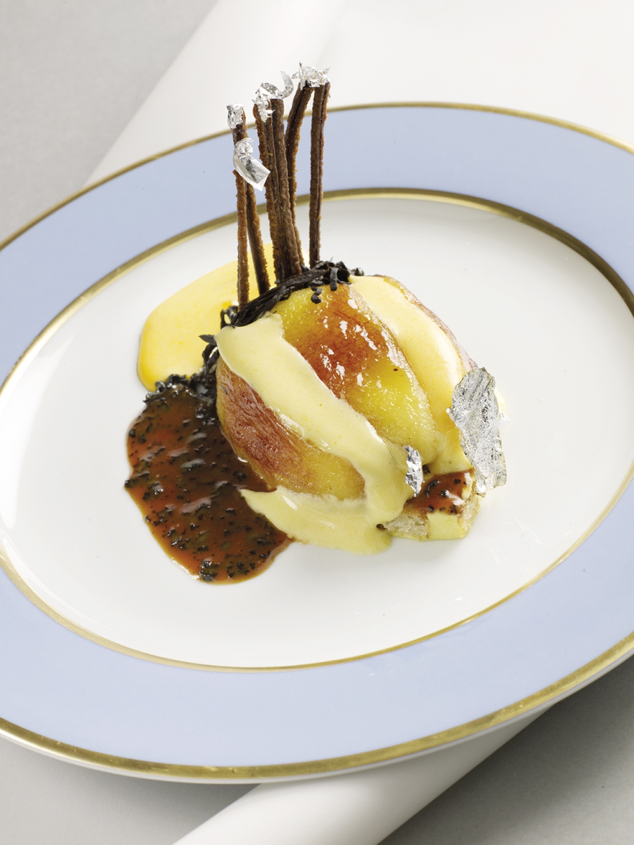 Pain perdu à la pomme rôtie aux truffes