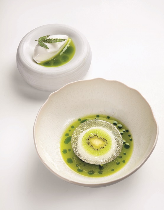 Kiwi, tagète et yaourt