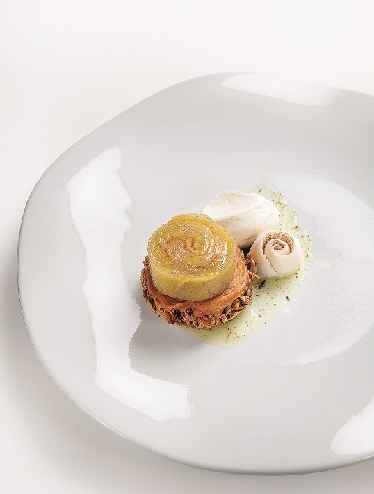 Pomme, estragon, granola, épeautre