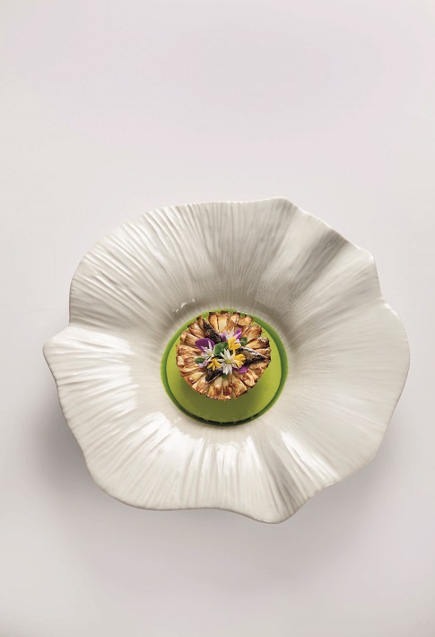 ARTICHAUT EN FLEUR, Velours menthe, seiche et parmesan