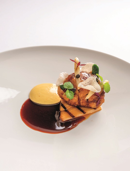 Ris de veau, asperges blanches et sabayon vadouvan