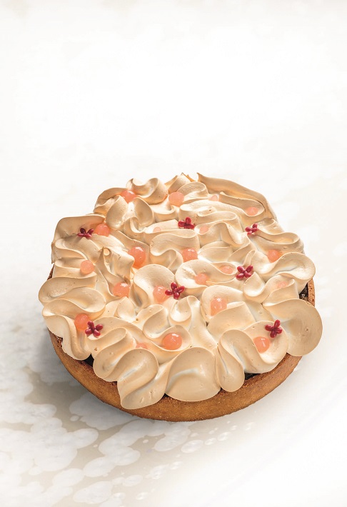 Tarte à la rhubarbe meringuée